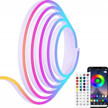 LED páska LED Neon Páska 6M RGB Aplikace + DÁLKOVÝ OVLADAČ IP65 24V Vodotěsná