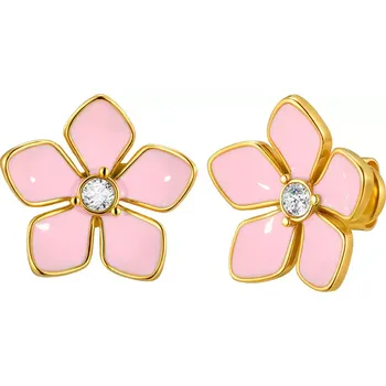 Náušnice Puzetové náušnice z chirurgické oceli Růžový květ