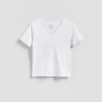 Dámské tričko Reserved - Jednobarevné tričko - bílá - 184IT-00X - 184IT-00X-L