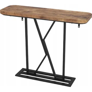 Konferenční stolek Úzký konzolový stolek 110 cm s dřevěnou deskou a kovovým rámem