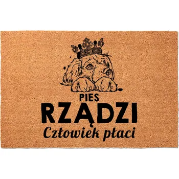 Rohožka KOKOSOVÁ VSTUPNÍ ROHOŽKA 40X60CM KE DVEŘÍM VTIPNÁ ZÁBAVNÁ PES VELÍ