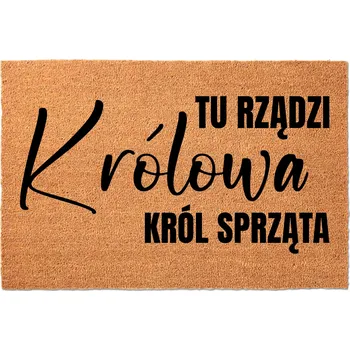 Rohožka KOKOSOVÁ VSTUPNÍ ROHOŽKA 40X60CM KE DVEŘÍM VTIPNÁ ZÁBAVNÁ KRÁL UKLÍZÍ