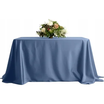 ubrus Obrus na stůl 230x230 cm svatební hostina, banket, klasický ubrus, CHLADNÁ MODRÁ barva