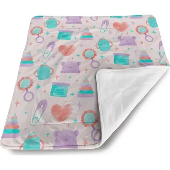 Dětská deka Sablio Dětská deka pro miminko Chrastítko a čepičky - 80x100 cm