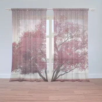 Záclona Sablio Záclony Červený strom: 2 ks - 150x250 cm - Sablio