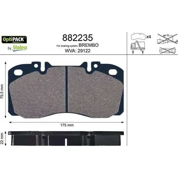 Brzdová destička Sada brzdových destiček, kotoučová brzda Eurocargo Valeo
