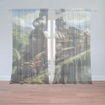 Záclona Sablio Záclony Parní lokomotiva na viaduktu: 2ks 150x250cm