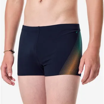 Pánské plavky DECATHLON Chlapecké boxerkové plavky Fiti 10 LET MODRÁ|ORANŽOVÁ