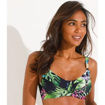 Dámské plavky Plavková zmenšující podprsenka Banna s kosticemi a potiskem nám. modrá/vícebarevná 95C