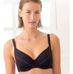 Přiléhavá podprsenka ze strečové bavlny a krajky, s kosticemi černá 90A