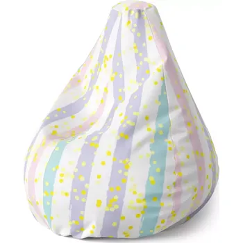 Sedací pytel Sedací vak Pear Pruhy a tečky štětcem - Sablio - 70 x 95 x 15 cm