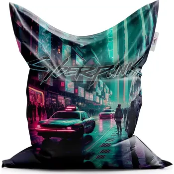 Sedací pytel Sablio Sedací vak Classic Cyberpunk 2077 Město - 150x100 cm