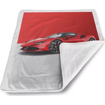 Dětská deka Sablio Dětská deka pro miminko Ferrari na červenobílé - 80x100 cm
