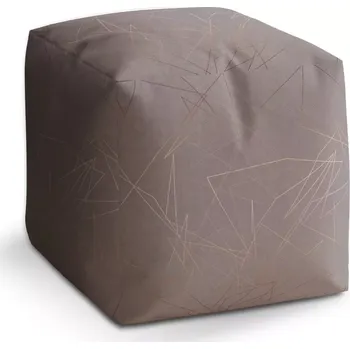 Taburet Sablio Taburet Kostka Trojúhelníková abstrakce: 40x40x40 cm - Sablio