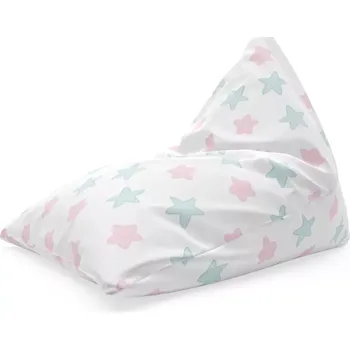 Sedací pytel Sablio Sedací vak Triangl Růžové a modré hvězdy: 120 x 100 x 100 cm - Sablio
