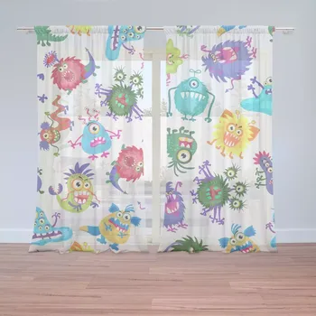 Záclona Sablio Záclony Barevné příšerky: 2 ks - 150x250 cm - Sablio