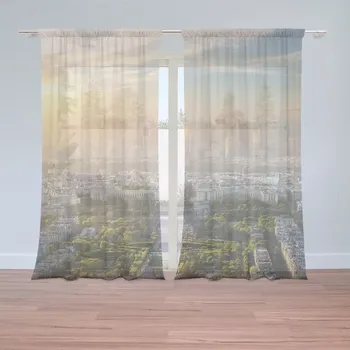 Záclona Sablio Záclony Paříž Eifellova věž Skyline: 2 ks - 150x250 cm - Sablio