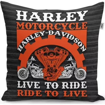 Dekorativní polštářek Dekorační polštář Harley-Davidson Live to ride, ride to live - Sablio - 40x40 cm