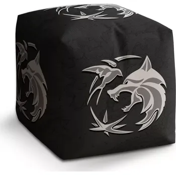 Taburet Sablio Taburet Cube Zaklínač Černá mapa: 40x40x40 cm