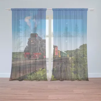 Záclona Sablio Záclony Vlak na mostě: 2 ks - 150x250 cm - Sablio