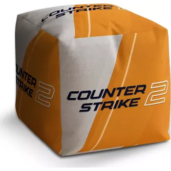 Taburet Sablio Taburet Kostka Counter Strike 2 Oranžová: 40x40x40 cm - Sablio