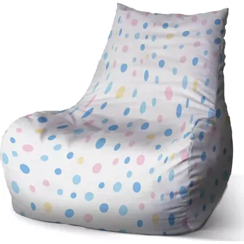 Sedací pytel Sedací vak Bean Barevné puntíky na bílé - Sablio - 60 x 70 x 70 cm
