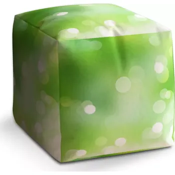 Taburet Sablio Taburet Kostka Zelená abstrakce 2: 40x40x40 cm - Sablio