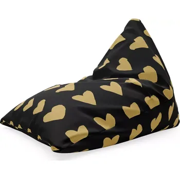 Sedací pytel Sablio Sedací vak Triangl Zlatá srdíčka: 120 x 100 x 100 cm - Sablio