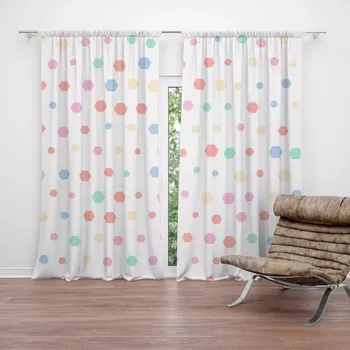Závěs Sablio Závěsy Různě barevné puntíky: 2 ks - 140x250 cm - Sablio
