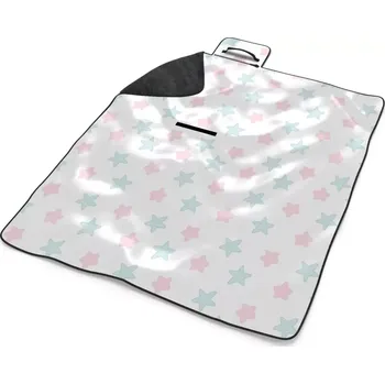 deka Sablio Plážová deka Růžové a modré hvězdy: 200x140 cm