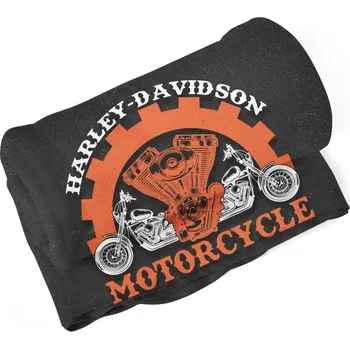 deka Sablio Deka Harley-Davidson motor Černé pozadí - 190x140 cm