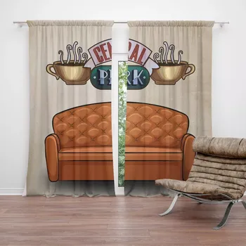 Závěs Sablio Závěsy Seriál přátelé CENTRAL PERK Gauč: 2ks 140x250cm