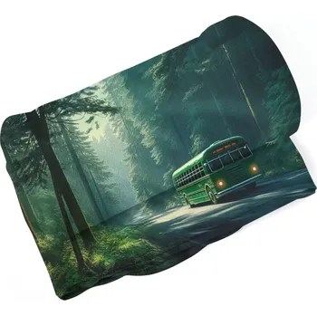 deka Sablio Deka Zelený autobus v lese - 190x140 cm