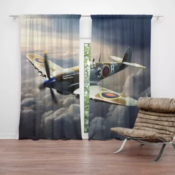 Závěs Sablio Závěsy Stíhačka Spitfire: 2ks 140x250cm