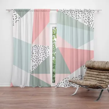 Závěs Sablio Závěsy Obrazce v něžných barvách: 2 ks - 140x250 cm - Sablio