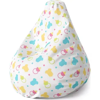 Sedací pytel Sedací vak Pear Dudlíky a body - Sablio - 70 x 95 x 15 cm