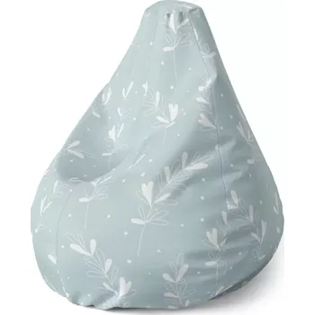 Sedací pytel Sedací vak Pear Bílé lístky - Sablio - 70 x 95 x 15 cm