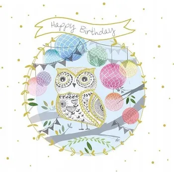 Obraz Přání čtverec s obálkou Narozeniny Sova Museums