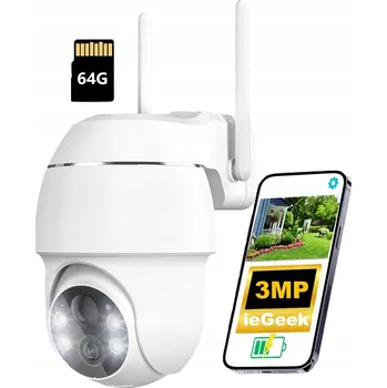 Bezpečnostní kamera EXTERNÍ OTOČNÁ BEZDRÁTOVÁ IP WIFI KAMERA 2K 3MPx PTZ S 64GB