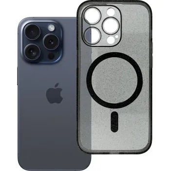 Náhradní díl pro mobilní telefon Kryt Clear Mag Cover Case s ochranou fotoaparátu s Magsafe iPhone 14 Pro black Glitter