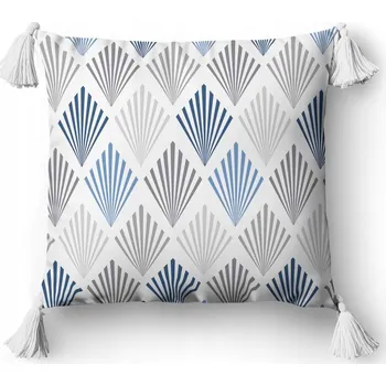 Povlak na polštářek Dekorační povlak na polštář 45x45 5403 B bílý šedý modrý ornamenty Panama 58