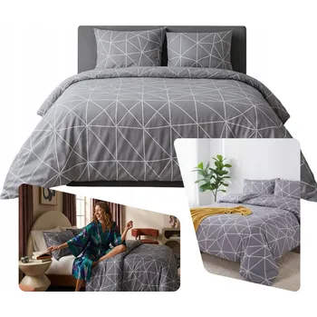 Povlečení SADA POVLEČENÍ ROSA 200x220 cm ŠEDÁ BAVLNA SATÉN Č. 1 POLSKO