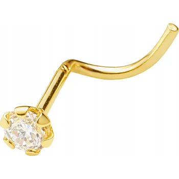 Piercing Dámský zlatý piercing do nosu 585 s kubickou zirkonií, stylový jako dárek, 14 karátů