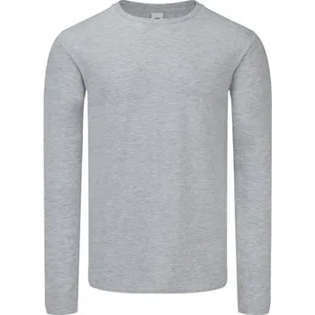 Pánské tričko Fruit of the Loom Pánské triko s dlouhým rukávem 61-446-0 Heather Grey 4XL