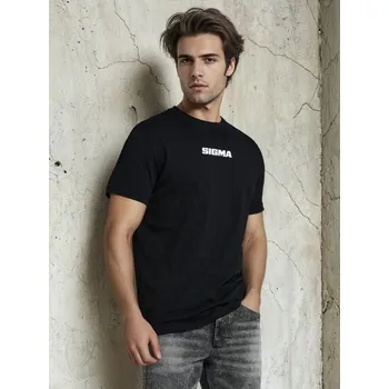 Sinsay - Bavlněné tričko s nápisem - černá - 240HL-99X - 240HL-99X-2XL