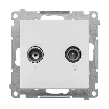 Elektrická zásuvka Anténní zásuvka nástěnná Kontakt-simon šedá