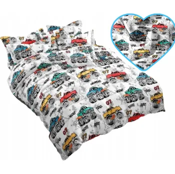 Povlečení Povlečení 160x200 BAVLNĚNÝ SATÉN 2 Povlaky na polštáře AUTA