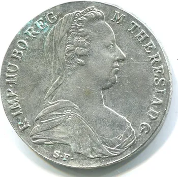 Münze Österreich Levantský tolar 1780/SF. Marie Teresie na stříbrné minci. Novoražba.