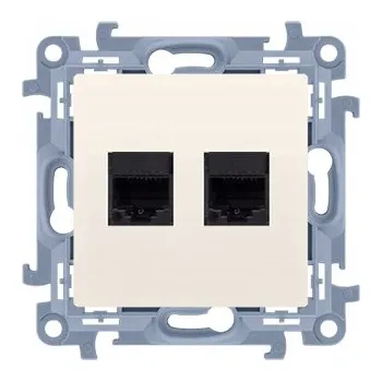 Elektrická zásuvka Internetová a telefonní zásuvka nástěnná Kontakt-simon béžová