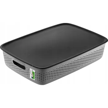 Úložný box Úložný box pod postel s víkem, prodyšný, mřížkovaný, 58 x 40 cm, plochý